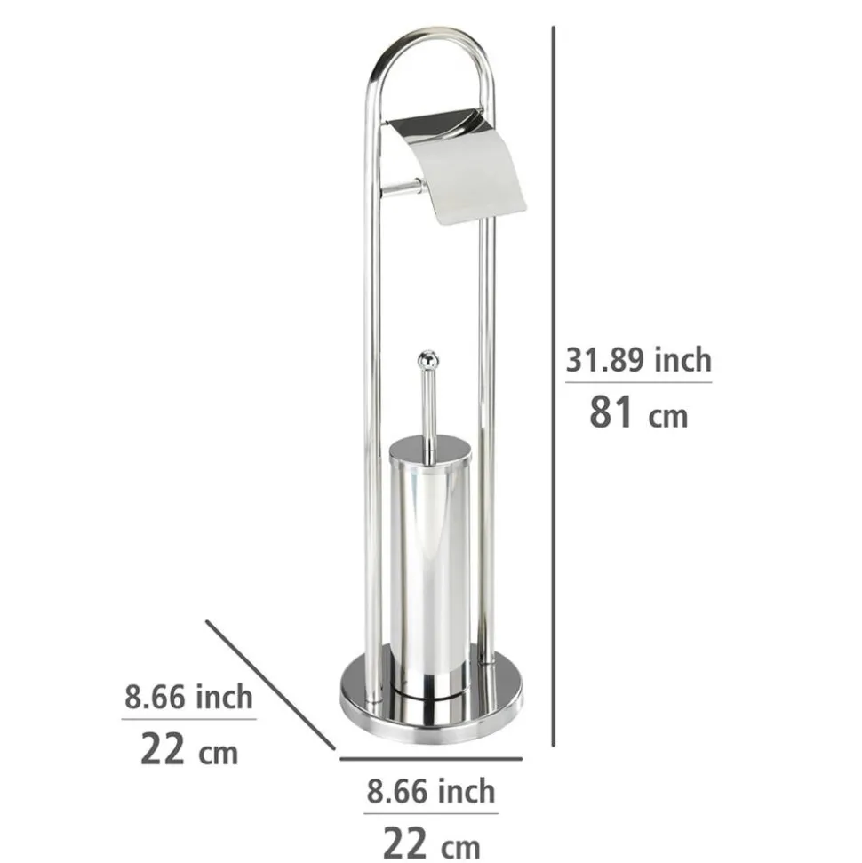 Stand WC-Garnitur 'Vasto' 2-in-1 chromfarben