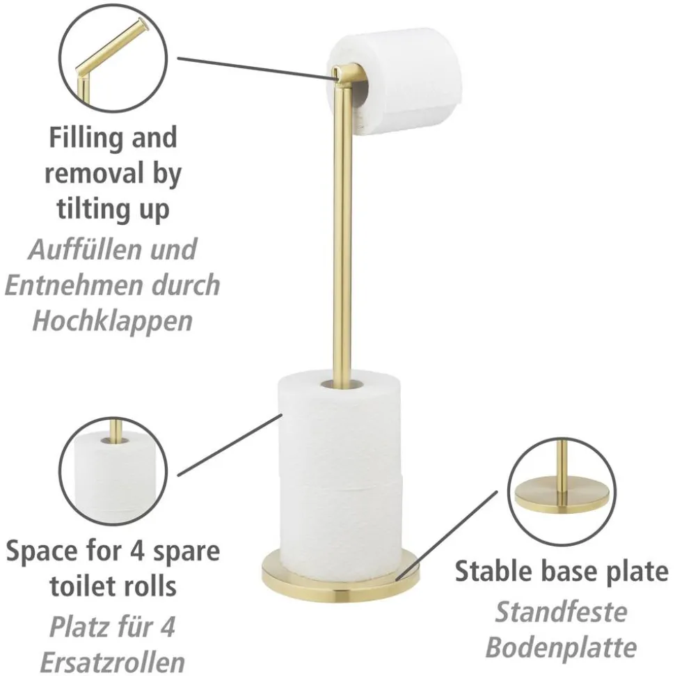 Stand Toilettenpapierhalter goldfarben für 5 Rollen