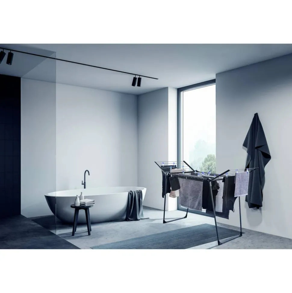 Standtrockner 'Pegasus 180 Solid Black' 66 x 157 cm schwarz