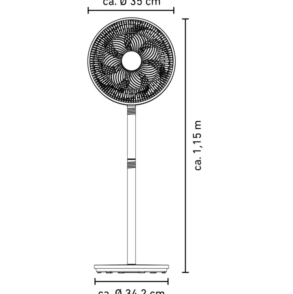Standventilator weiß Ø 35 x 66 cm