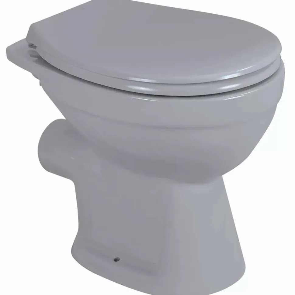 Stand-WC Tiefspüler spülrandlos grau, ohne WC-Sitz