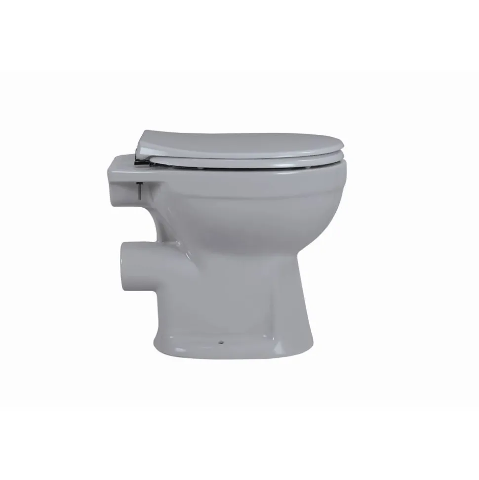 Stand-WC Tiefspüler spülrandlos grau, ohne WC-Sitz