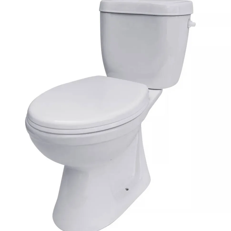 Stand-WC-Set mit Spülrand 'DNP' inklusive WC-Sitz und Spülkasten weiß
