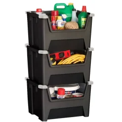 Stapelbox schwarz 40 x 50 x 31 cm