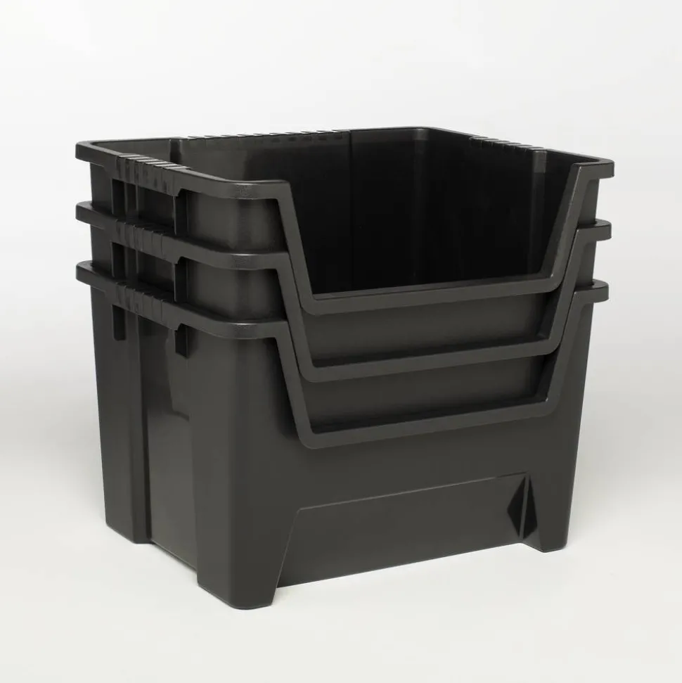 Stapelbox schwarz 40 x 50 x 31 cm