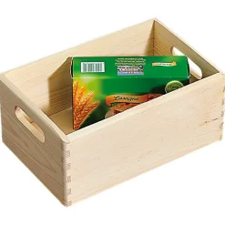 Stapelkiste Kiefer naturfarben 30 x 20 x 14 cm, mit Stapelleiste