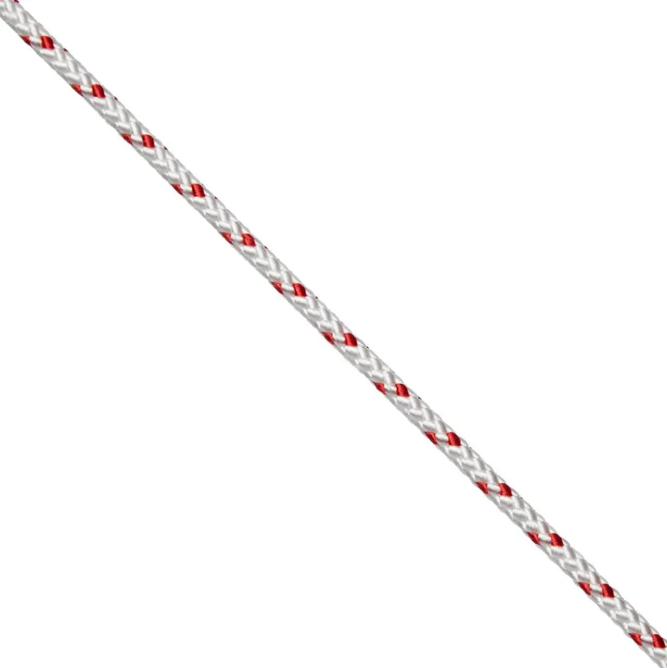 Starterleine Textil weiß/rot Meterware 4 mm