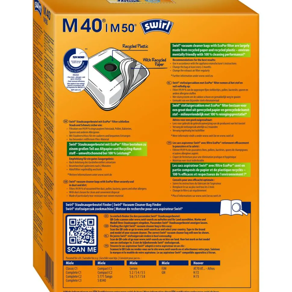 Staubsaugerbeutel M40 4 Stück
