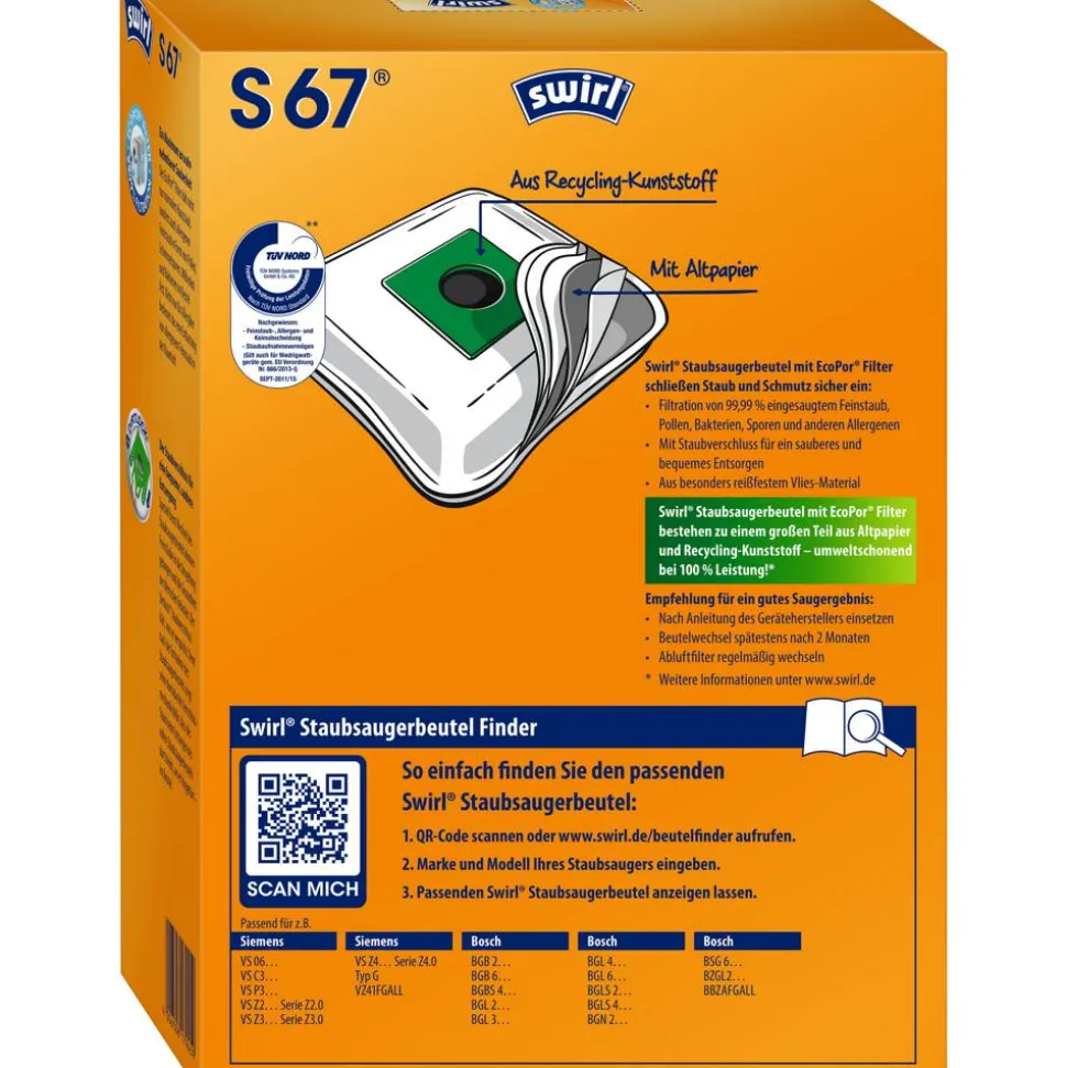 Staubsaugerbeutel S67 4 Stück