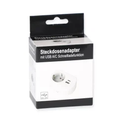 Steckdosenadapter weiß mit 2 USB-Ports