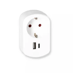 Steckdosenadapter weiß mit 2 USB-Ports