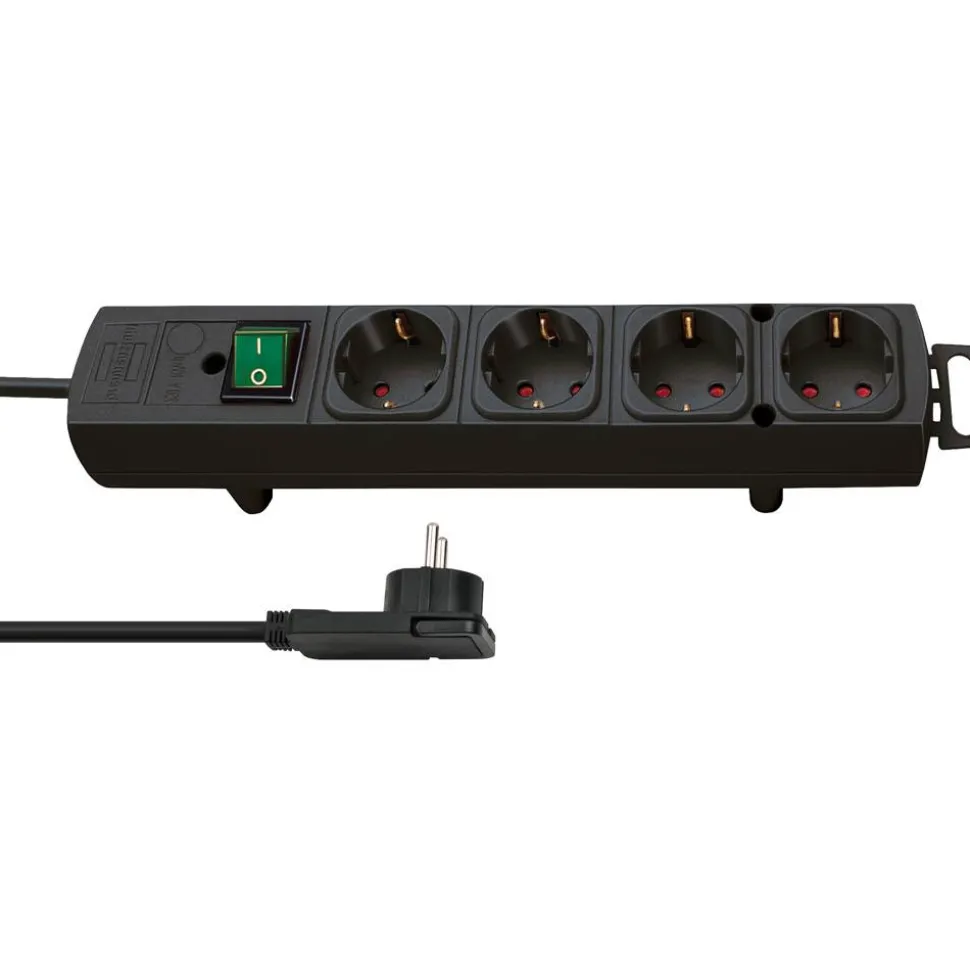 Steckdosenleiste 'Comfort-Line' schwarz 4-fach 2 m