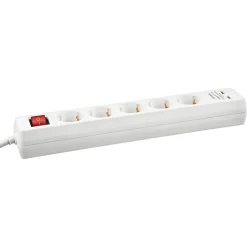 Steckdosenleiste mit Schalter 5-fach 2 USB-Ports