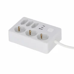 Steckdosenleiste mit Schalter 3-fach weiß/grau USB-A+C 1,4 m