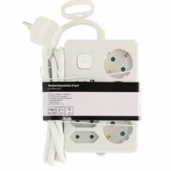 Steckdosenleiste mit Schalter 3-fach weiß/grau USB-A+C 1,4 m