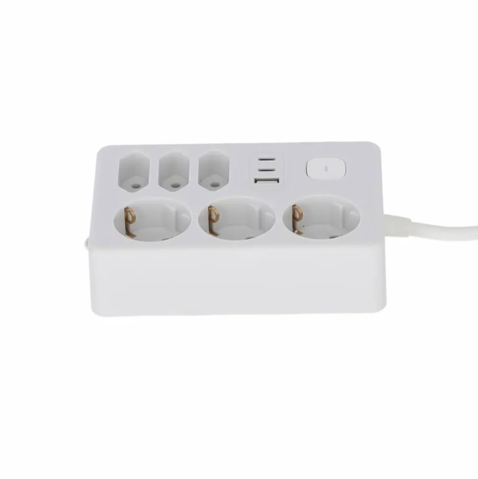Steckdosenleiste mit Schalter 3-fach weiß/grau USB-A+C 1,4 m