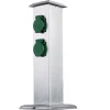 Steckdosensäule Edelstahl silbern 4-fach