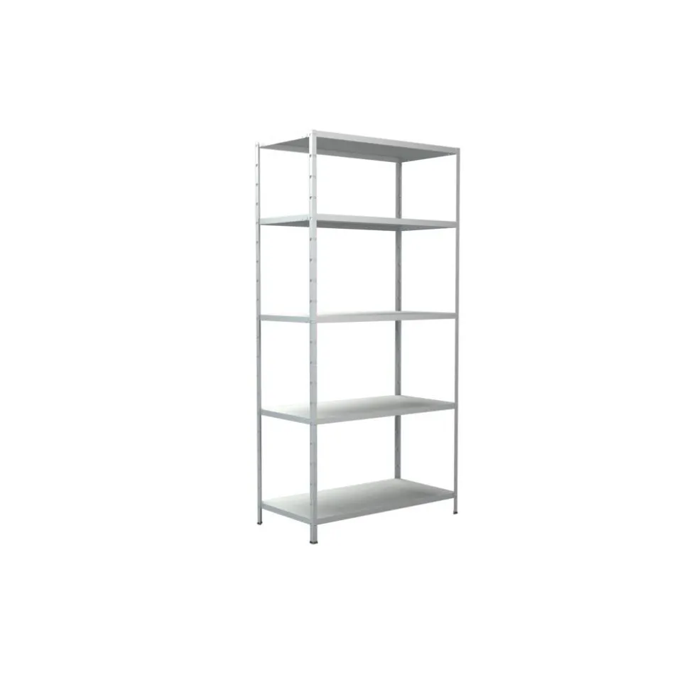 Steck-Grundregal 200 x 100 x 50 cm, 5 Böden, weiß, Tragkraft 425 kg