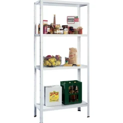Steck-Grundregal 180 x 60 x 40 cm, 4 Böden, weiß, Tragkraft 260 kg