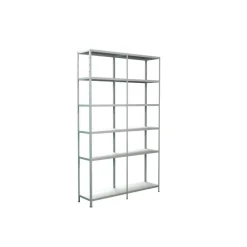 Steck-Grundregal und Anbauregal 230 x 140 x 35 cm, 12 Böden, weiß, Tragkraft 510 kg