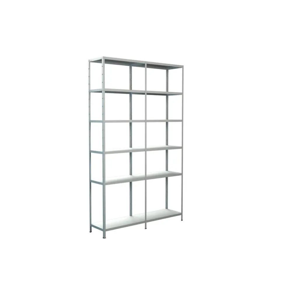 Steck-Grundregal und Anbauregal 230 x 140 x 35 cm, 12 Böden, weiß, Tragkraft 510 kg