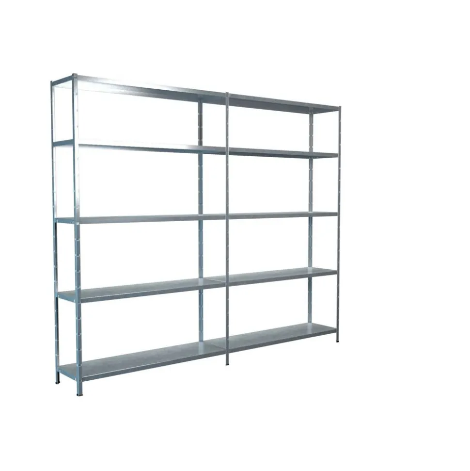 Steck-Grundregal und Anbauregal 200 x 240 x 35 cm, 10 Böden, verzinkt, Tragkraft 425 kg