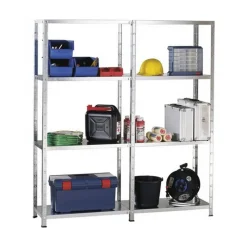 Steck-Grundregal und Anbauregal 180 x 140 x 35 cm, 8 Böden, verzinkt, Tragkraft 340 kg