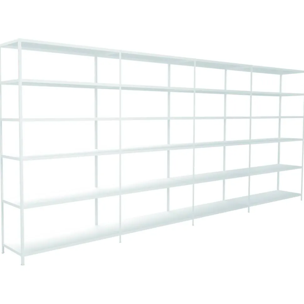 Steck-Grundregal und Anbauregal 200 x 220 x 50 cm, 10 Böden, weiß, Tragkraft 425 kg