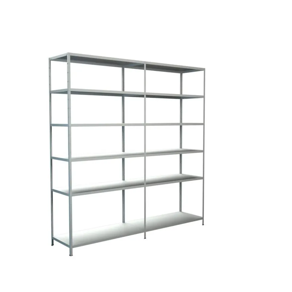 Steck-Grundregal und Anbauregal 230 x 220 x 50 cm, 12 Böden, weiß, Tragkraft 510 kg