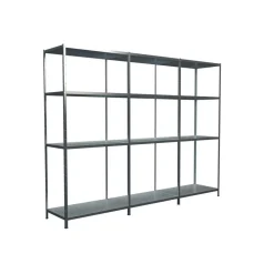 Steck-Grundregal und 2 Anbauregale 180 x 260 x 50 cm, 12 Böden, verzinkt, Tragkraft 340 kg