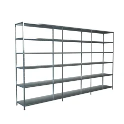 Steck-Grundregal und 2 Anbauregale 230 x 260 x 35 cm, 18 Böden, verzinkt, Tragkraft 510 kg