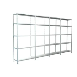 Steck-Grundregal und 2 Anbauregale 200 x 360 x 35 cm, 15 Böden, verzinkt, Tragkraft 425 kg