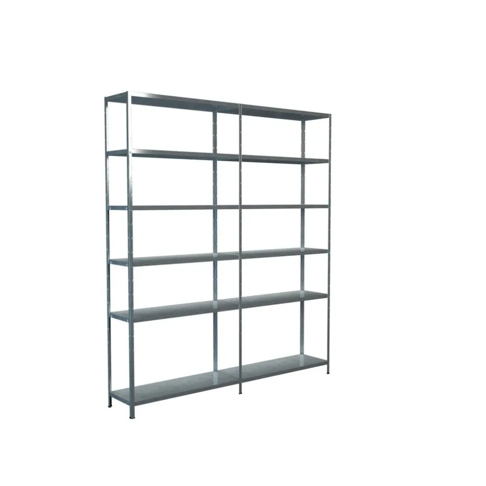 Steck-Grundregal und Anbauregal 230 x 200 x 35 cm, 12 Böden, verzinkt, Tragkraft 510 kg