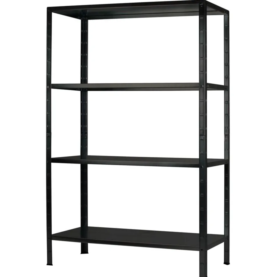 Steck-Grundregal 190 x 100 x 40 cm, 4 Böden, schwarz, Tragkraft 260 kg