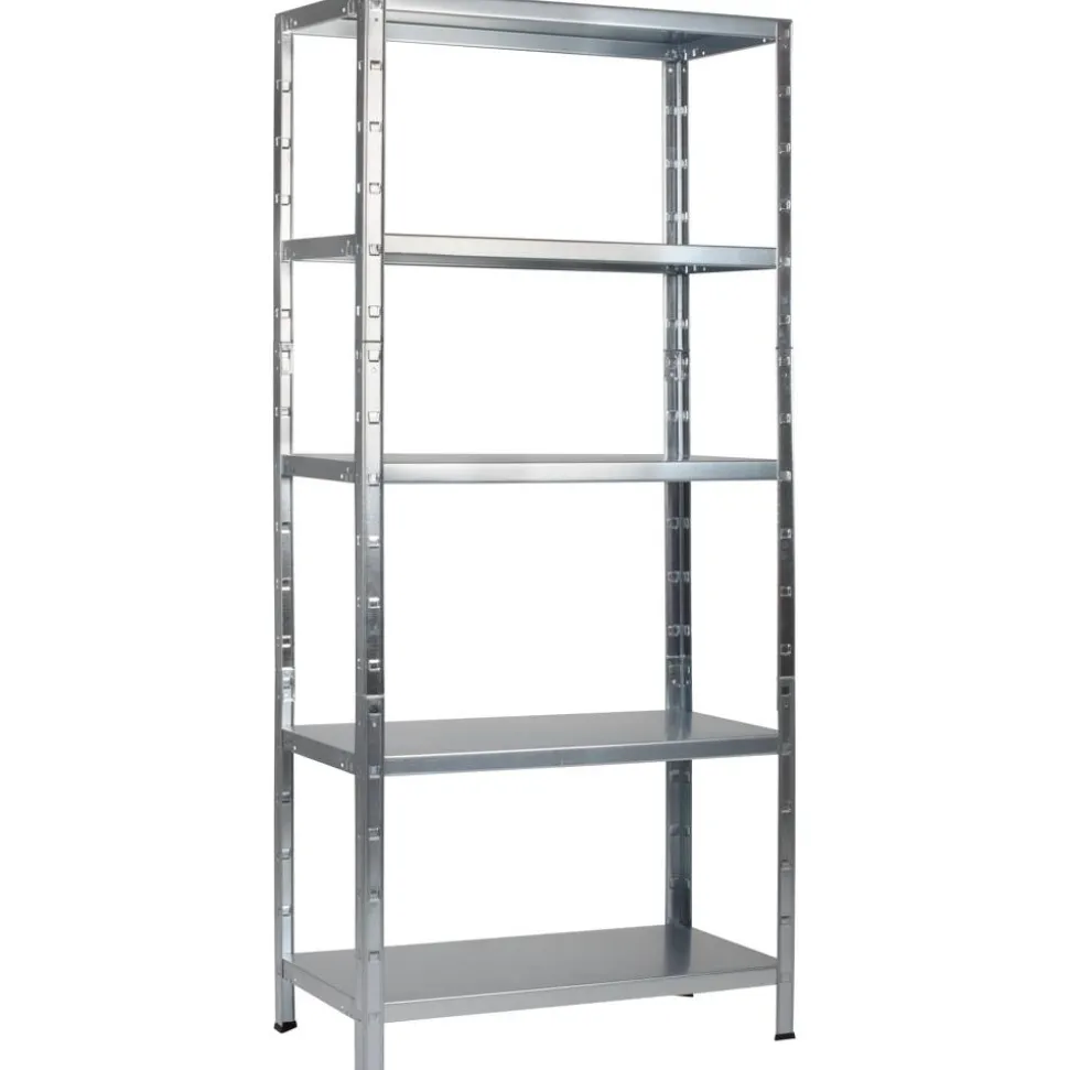 Steck-Grundregal 200 x 120 x 35 cm, 5 Böden, verzinkt, Tragkraft 425 kg