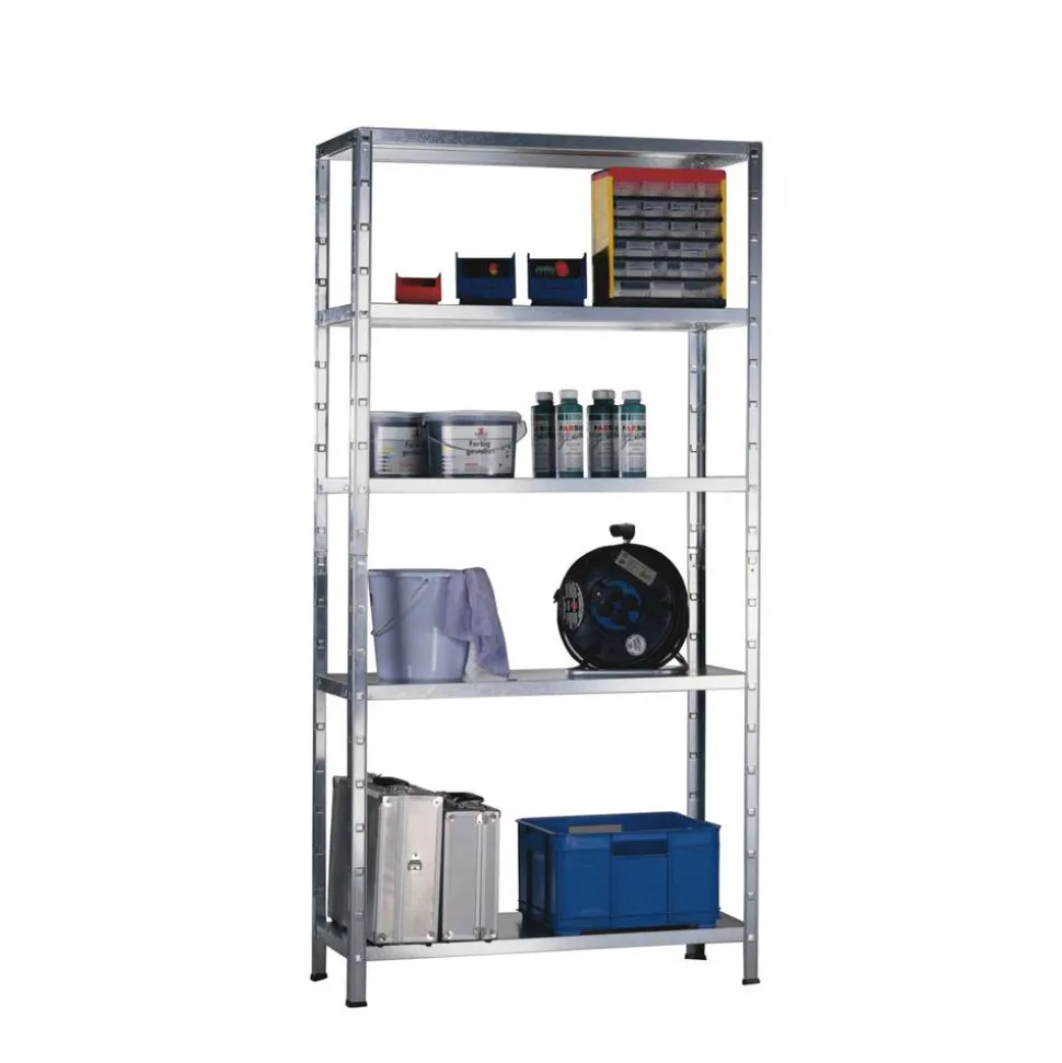 Steck-Grundregal 200 x 120 x 50 cm, 5 Böden, verzinkt, Tragkraft 425 kg
