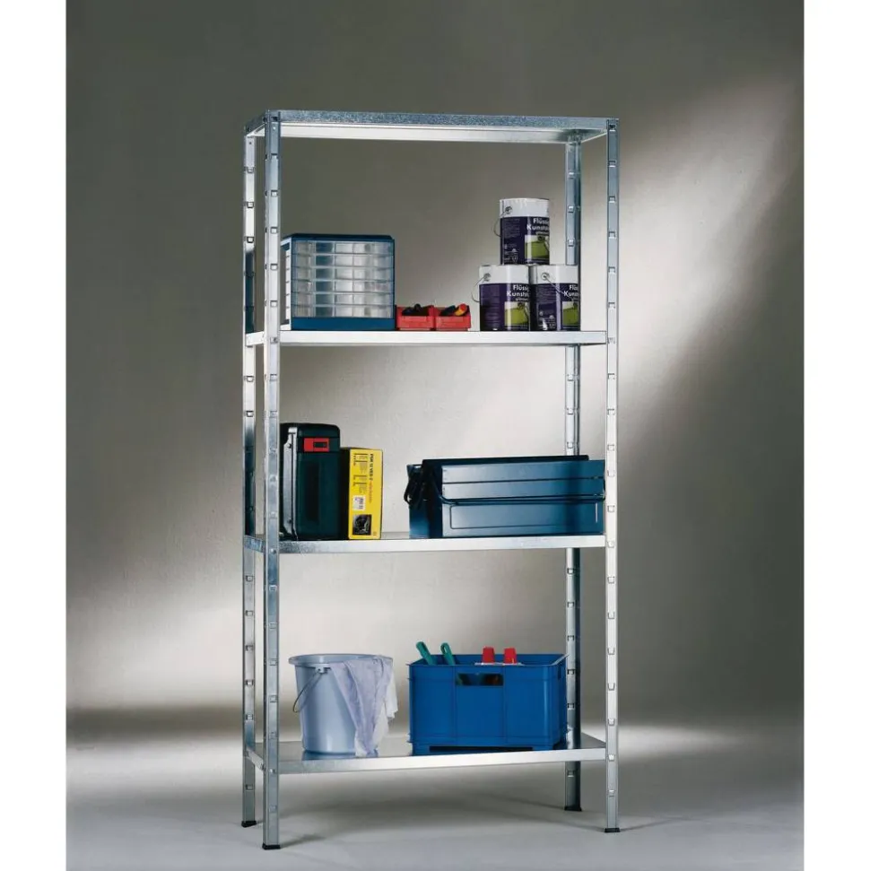 Steck-Grundregal 180 x 100 x 50 cm, 4 Böden, verzinkt, Tragkraft 340 kg