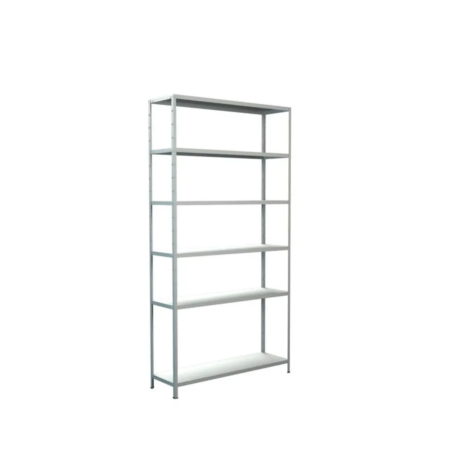 Steck-Grundregal 230 x 120 x 35 cm, 6 Böden, weiß, Tragkraft 510 kg