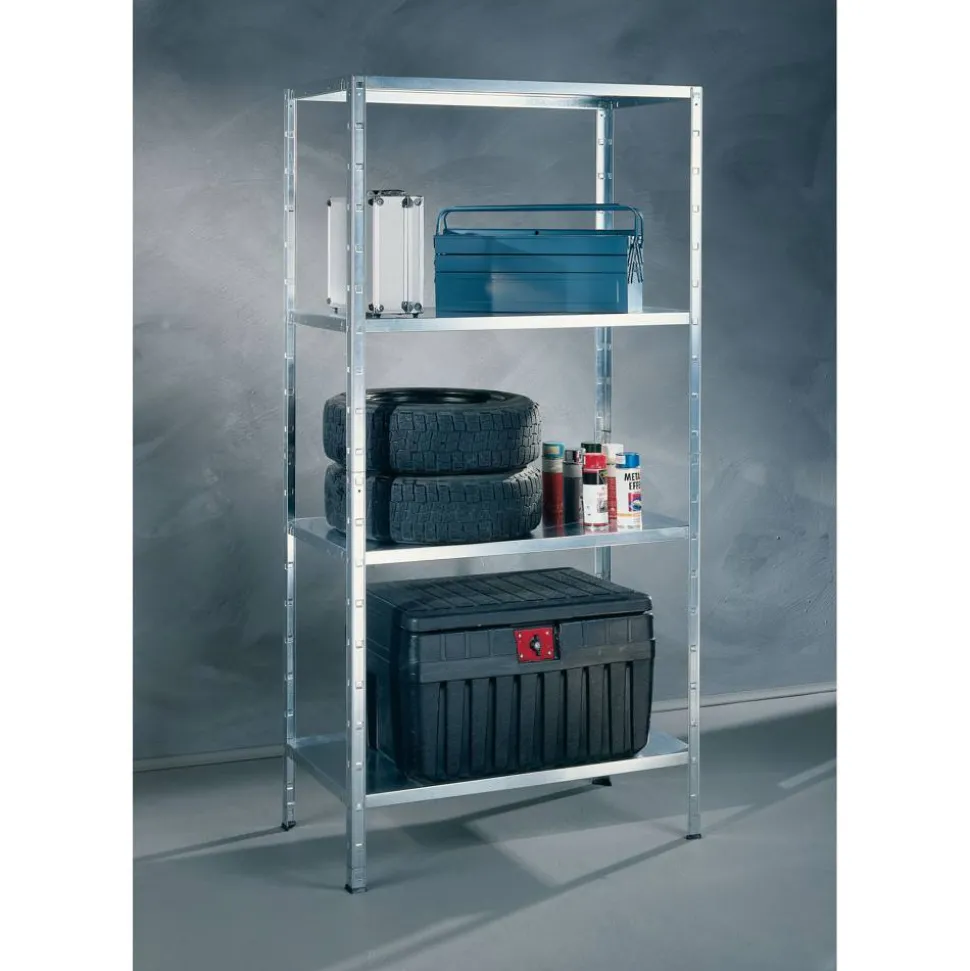 Steck-Grundregal 200 x 100 x 50 cm, 4 Böden, weiß, Tragkraft 280 kg