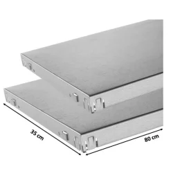 Stecksystem-Fachböden 80 x 35 cm, 2 Stück verzinkt