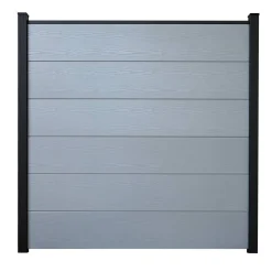 Steckzaun 'BasicLine' Holzoptik silbergrau 180 x 180 cm