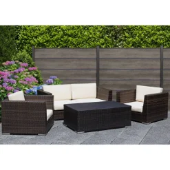 Steckzaun 'BasicLine Premium' Stecksystem Eichefarben dunkel 180 x 180 cm