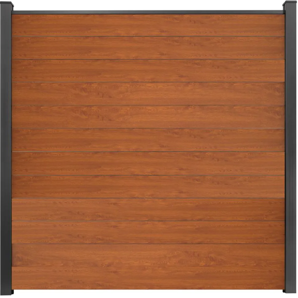 Steckzaun 'BasicLine' schmal Stecksystem Eichefarben braun 180 x 180 cm