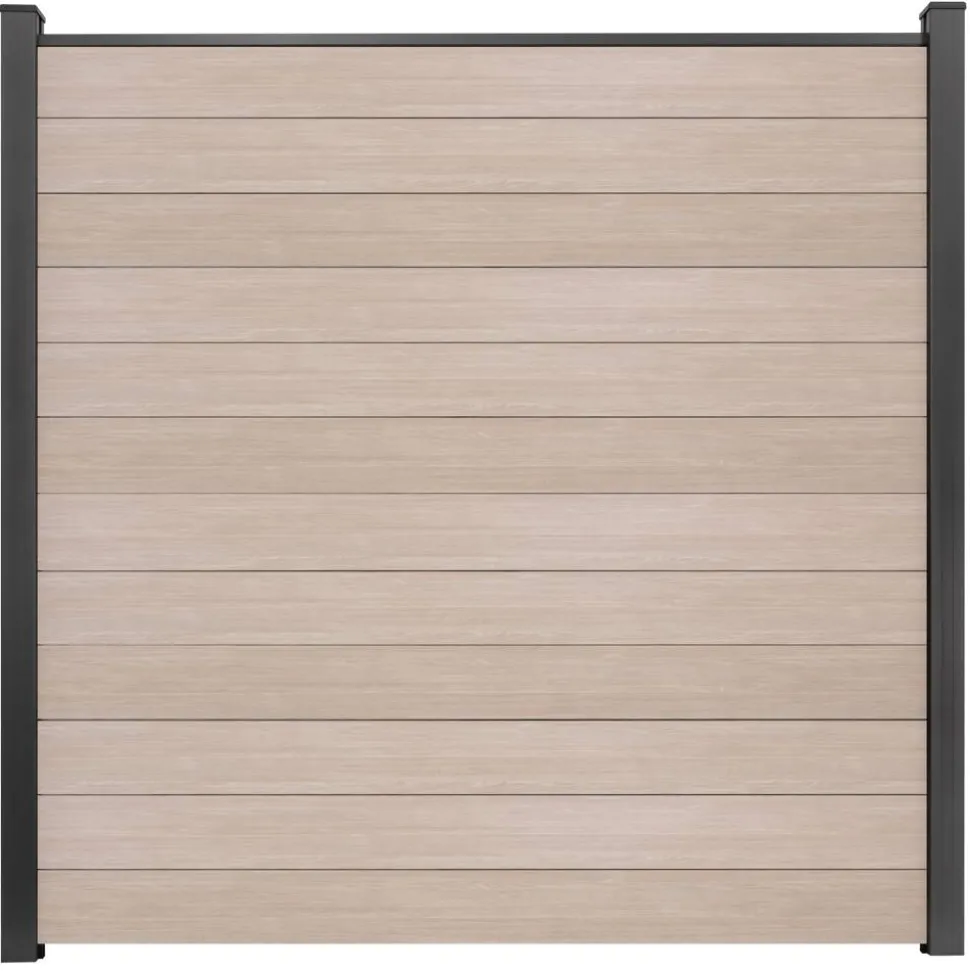Steckzaun 'BasicLine' schmal Stecksystem Eichefarben hell 180 x 180 cm