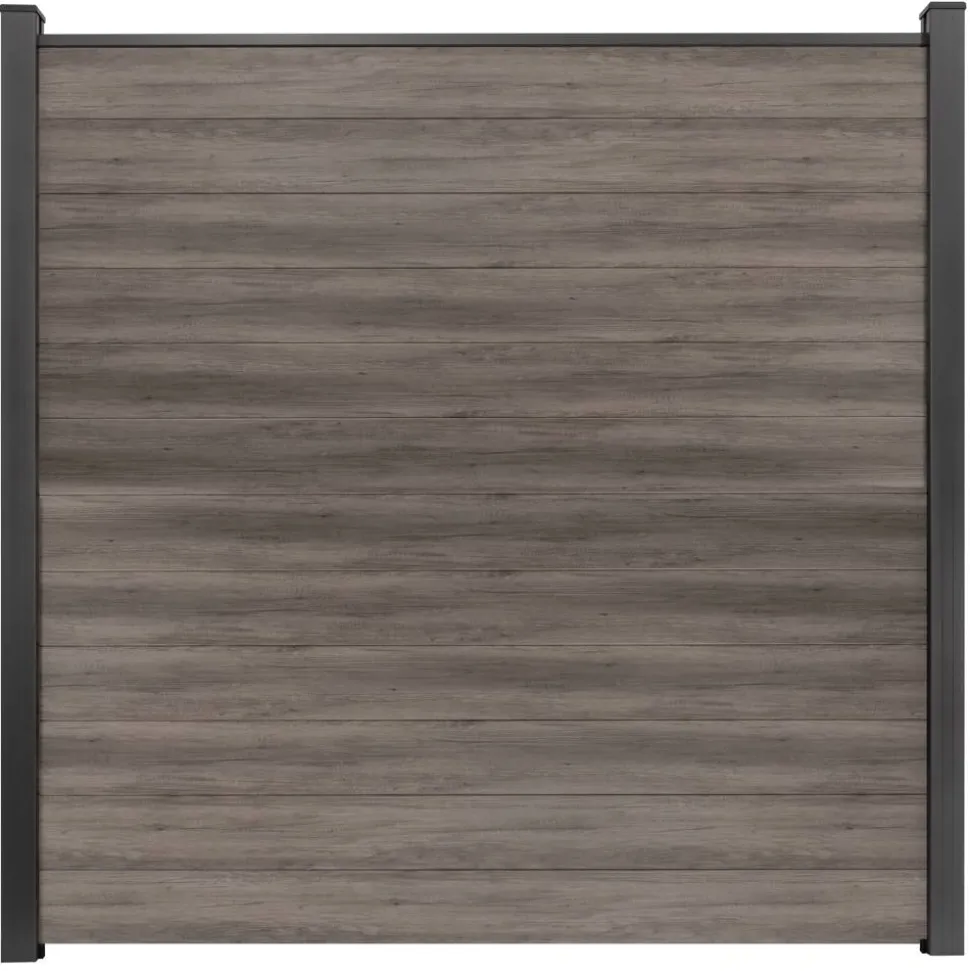 Steckzaun 'BasicLine' schmal Stecksystem Eichefarben dunkel 180 x 180 cm