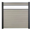 Steckzaun 'Solid' BPC mit 30 cm Glaseinsatz Sandfarben 180 x 180 cm