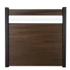 Steckzaun 'Solid' BPC mit 30 cm Glaseinsatz Walnussfarben 180 x 180 cm