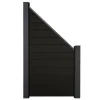 Steckzaun 'Solid' BPC schräg schwarz 90 x 180/90 cm