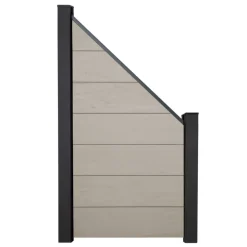 Steckzaun 'Solid Grande' BPC schräg Sandfarben 90 x 180/90 cm
