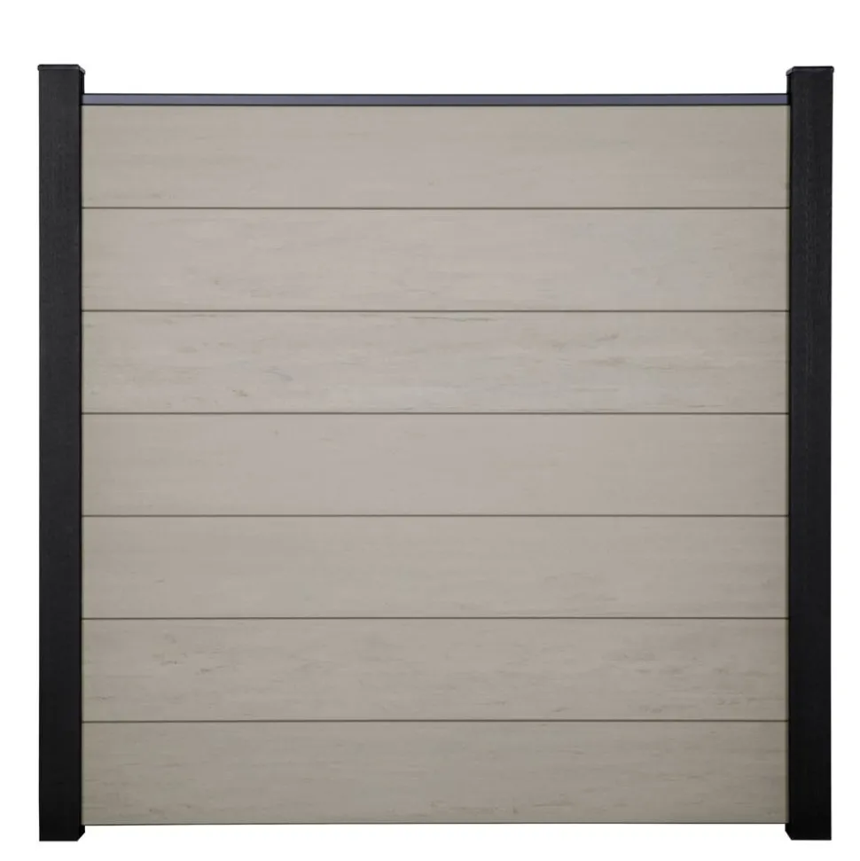 Steckzaun 'Solid Grande' BPC quadratisch Sandfarben 180 x 180 cm